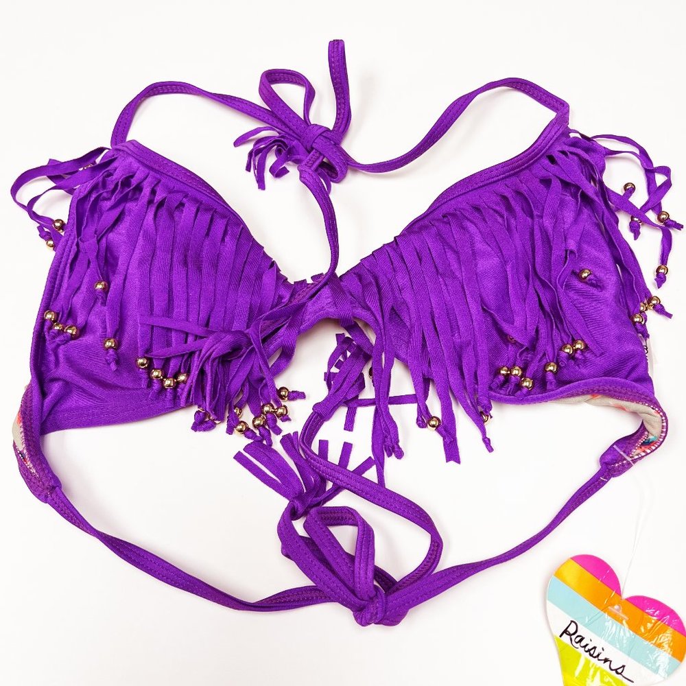 Boho Tassel Swim Bikini Top NWT MEDIUM